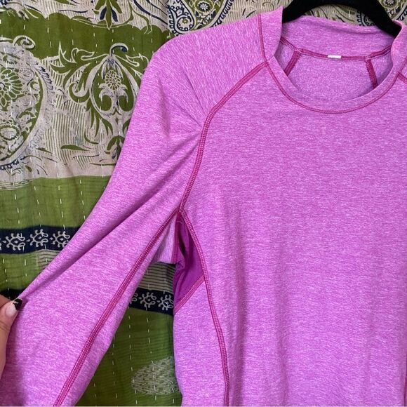 Lululemon Heathered Ultraviolet Think Fast Long Sleeve Size 8 - Picture 4 of 15